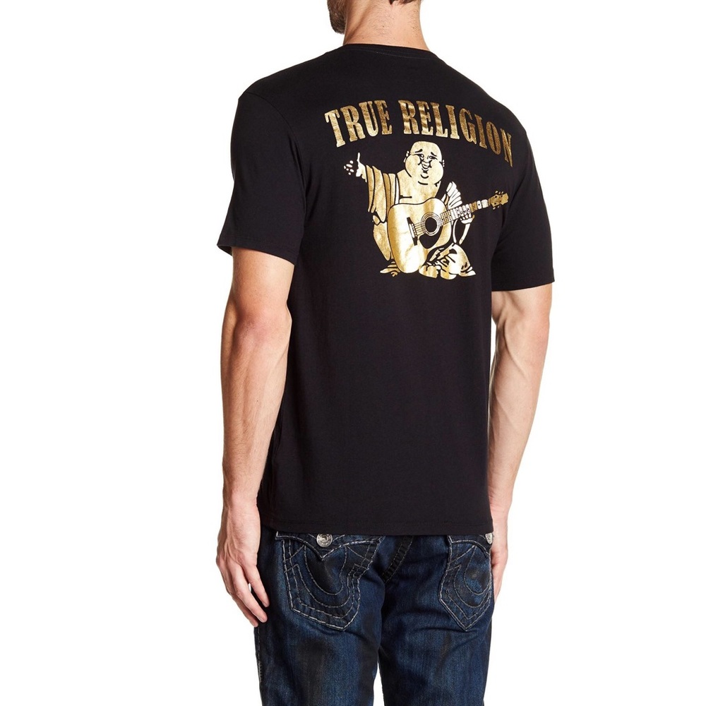 NWT TRUE RELIGION SOLID GOLD BUDDHA CREW TEE SHIRT - Picture 3 of 5